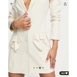 SAINT GENIES FRILL POCKET BLAZER DRESS